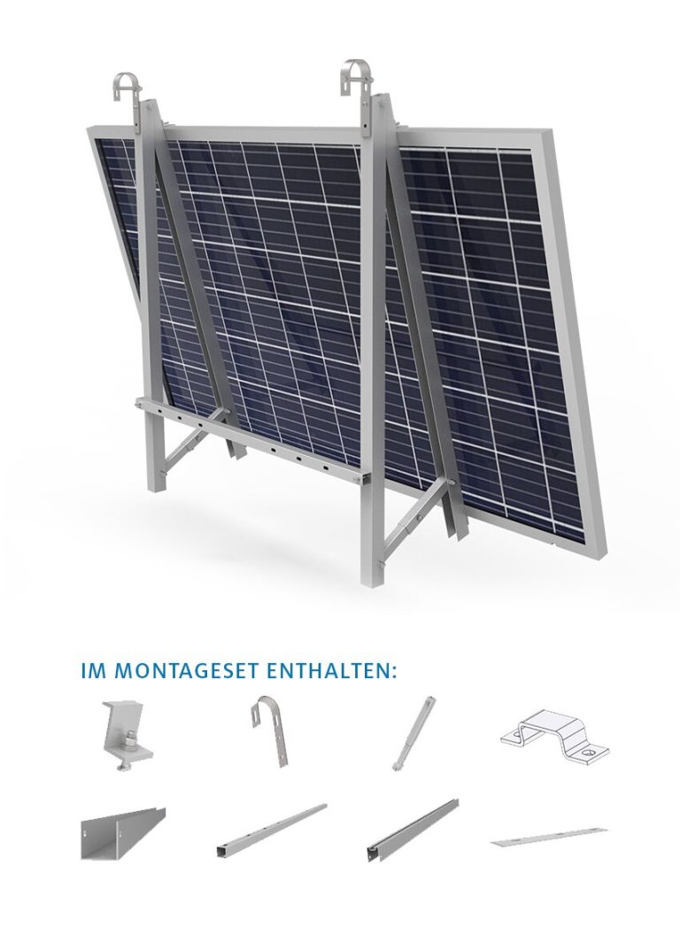 Balkonhalterung für Solarmodul inkl. Rundhaken